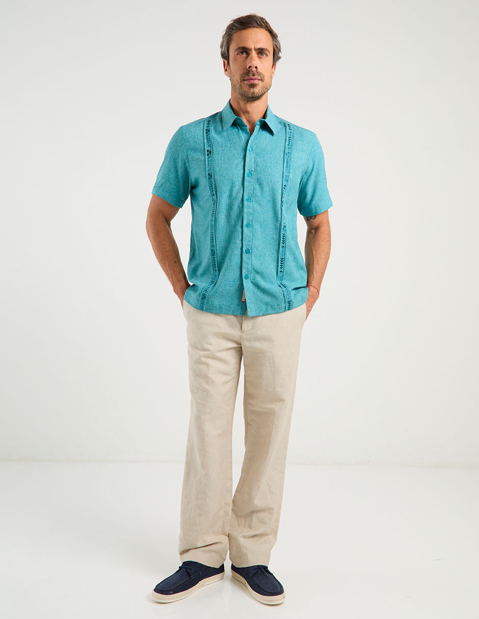 Guayabera manga corta para hombre 8