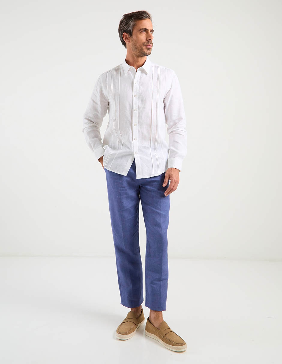 Pantalón de vestir slim de lino para hombre 1