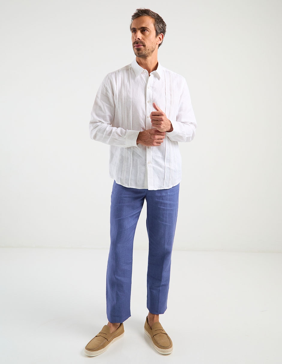 Pantalón de vestir slim de lino para hombre 8