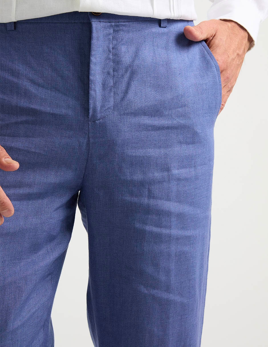 Pantalón de vestir slim de lino para hombre 9