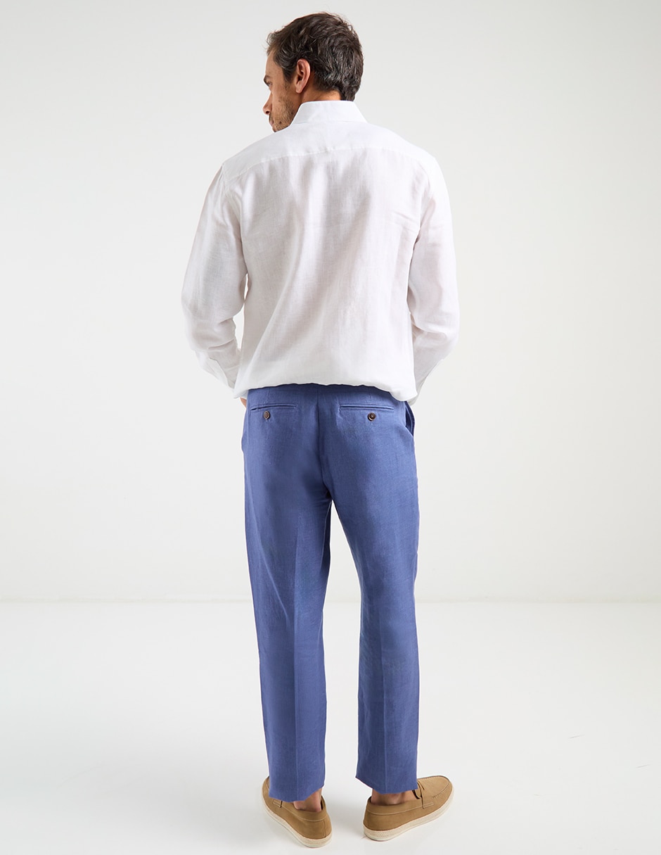 Pantalón de vestir slim de lino para hombre 11