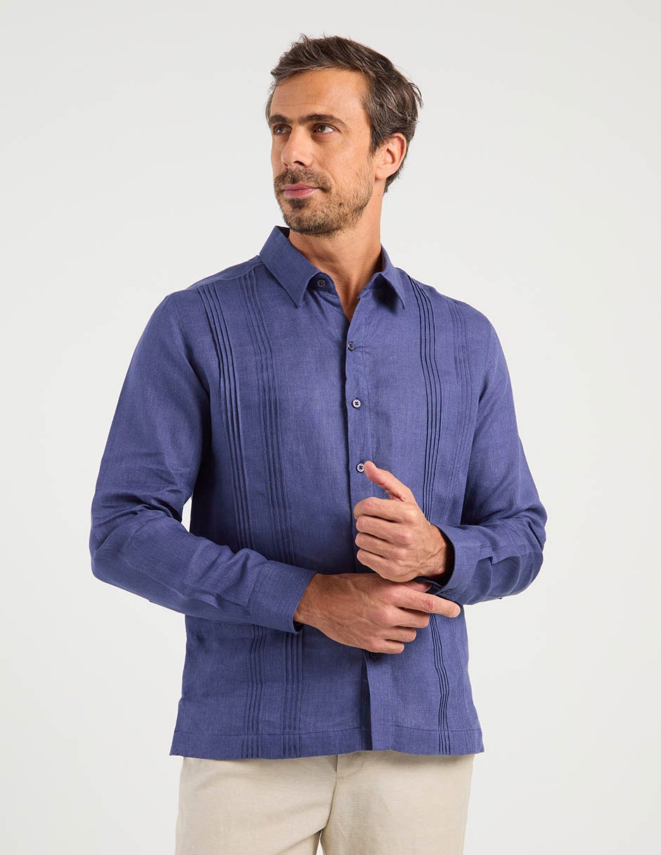 Guayabera manga larga para hombre 7