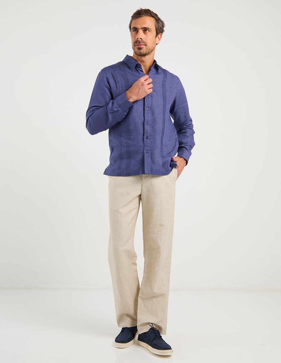Guayabera manga larga para hombre 8