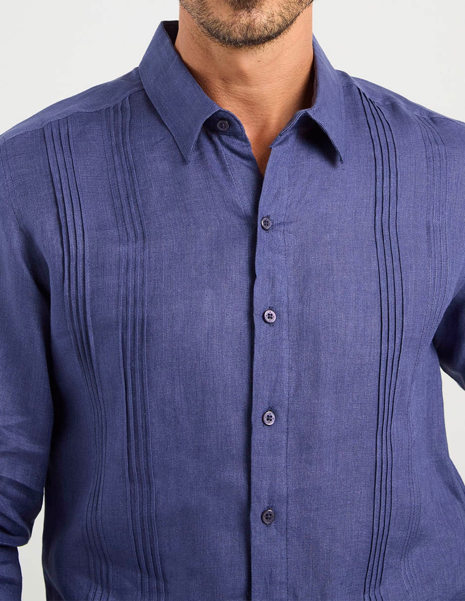 Guayabera manga larga para hombre 9