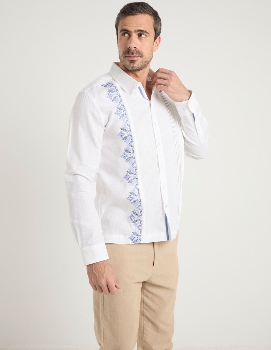 Guayabera manga larga para hombre 1