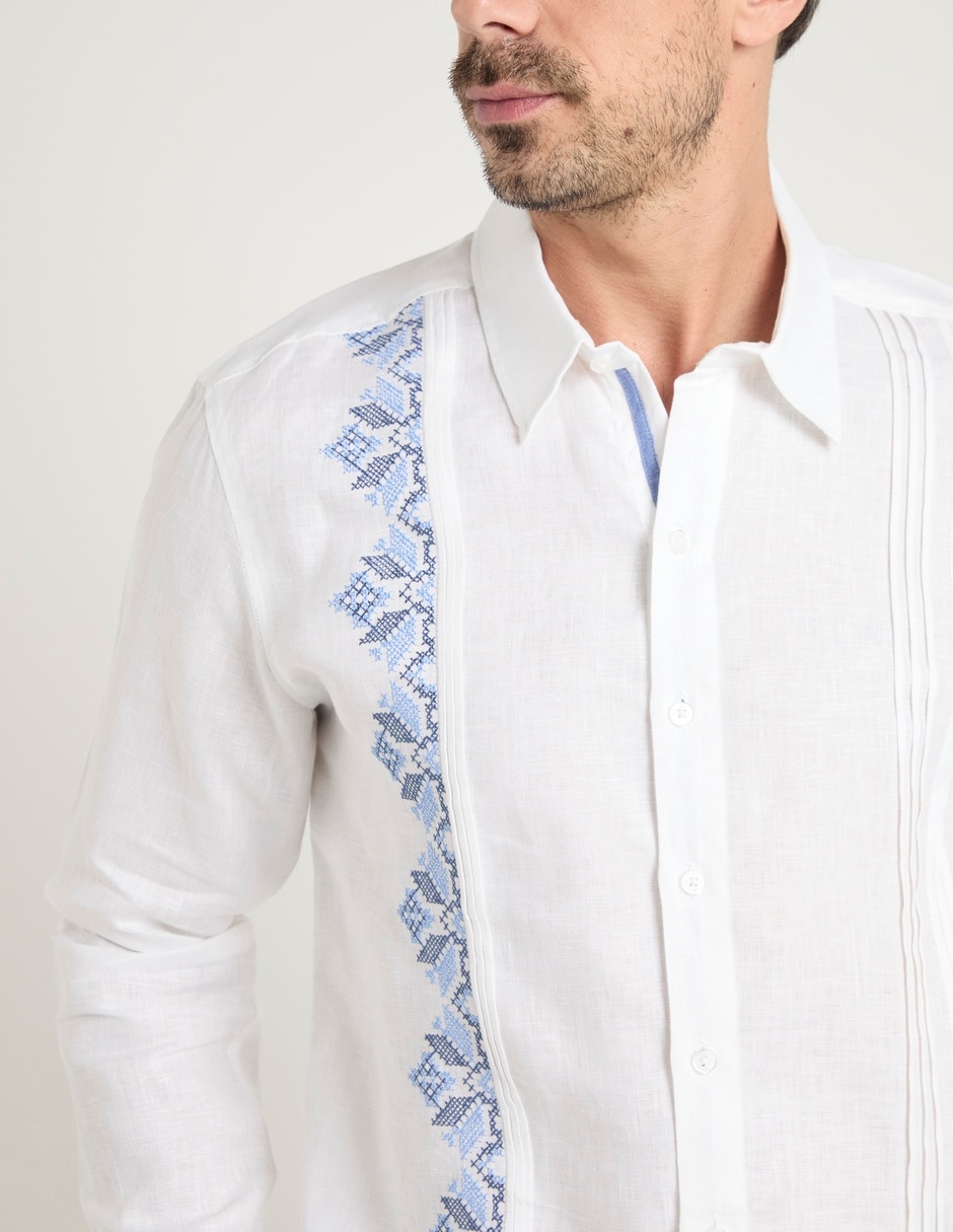 Guayabera manga larga para hombre 9