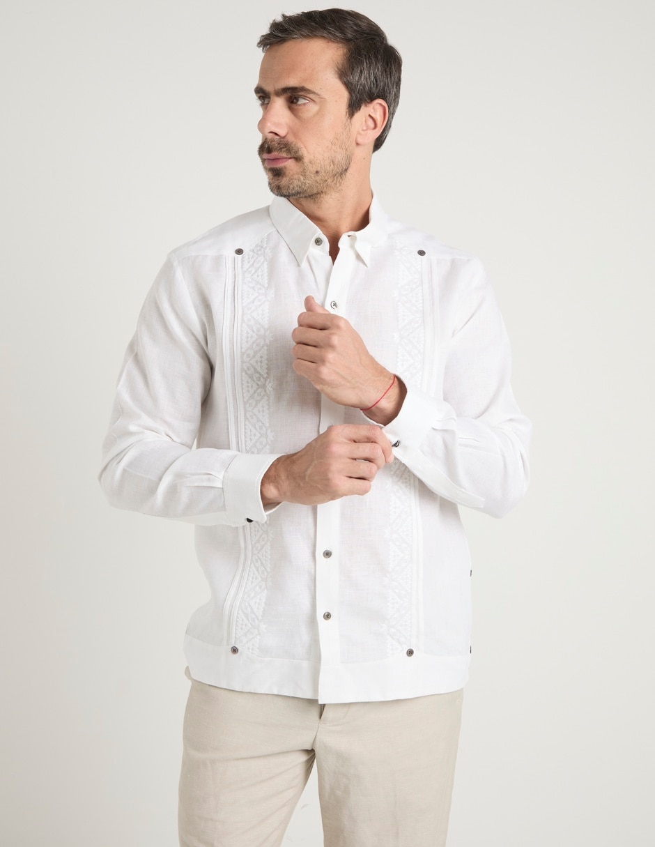 Guayabera manga larga para hombre 1