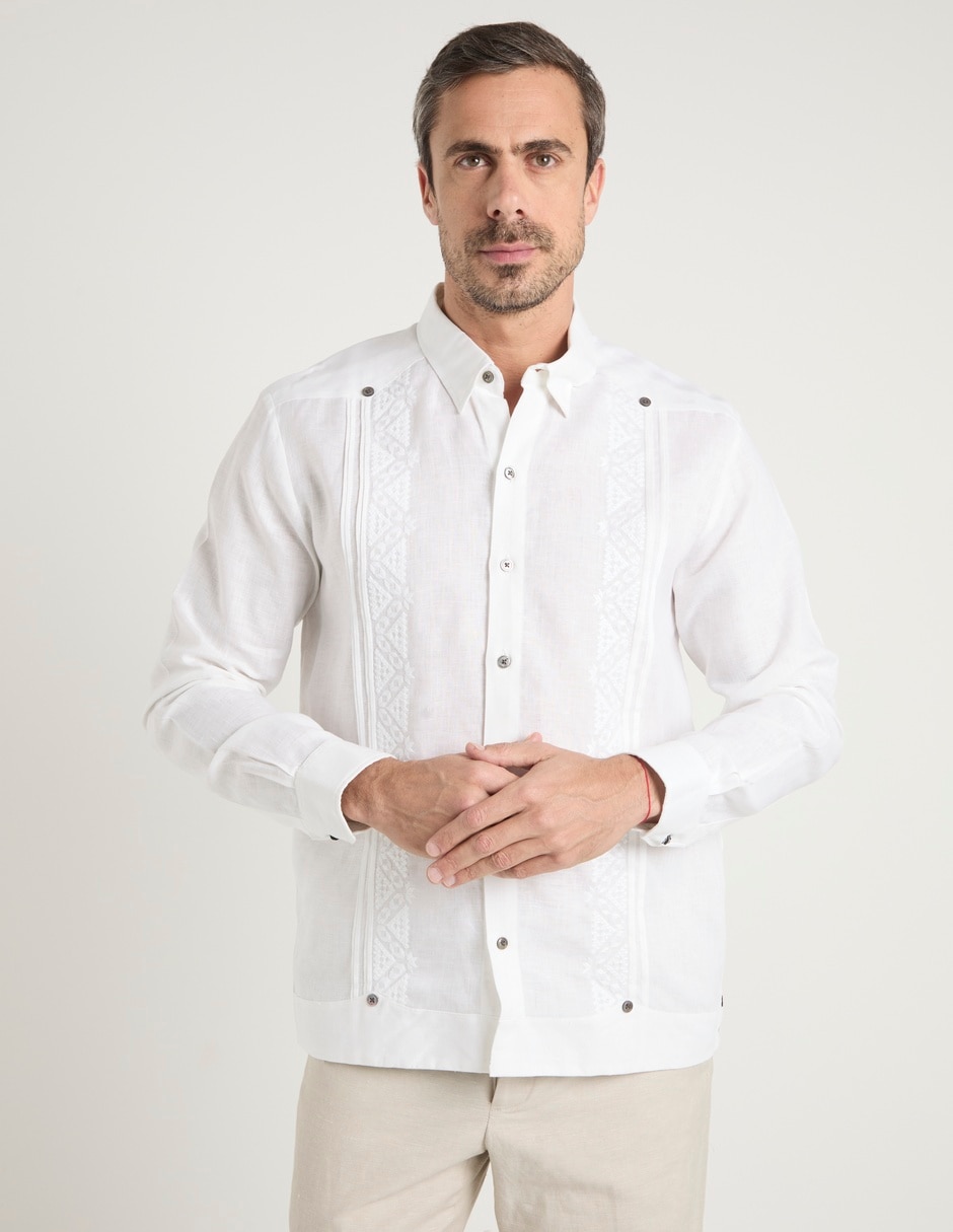Guayabera manga larga para hombre 7
