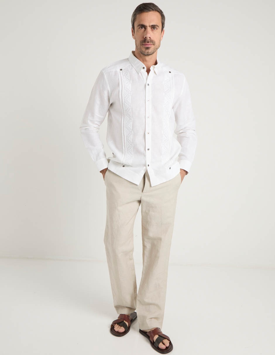 Guayabera manga larga para hombre 8