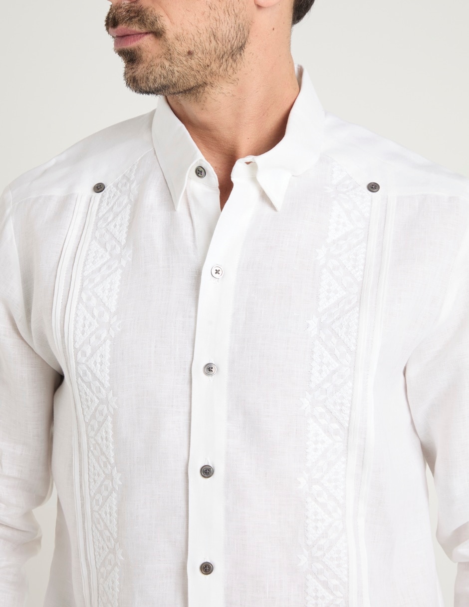 Guayabera manga larga para hombre 9