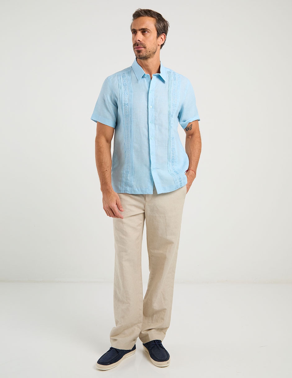 Guayabera manga corta para hombre 8