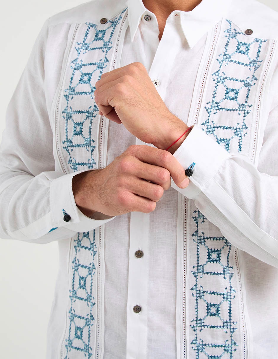 Guayabera manga larga para hombre 10