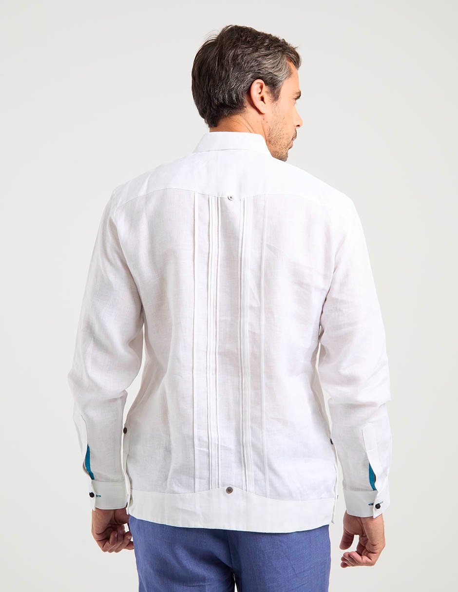 Guayabera manga larga para hombre 11