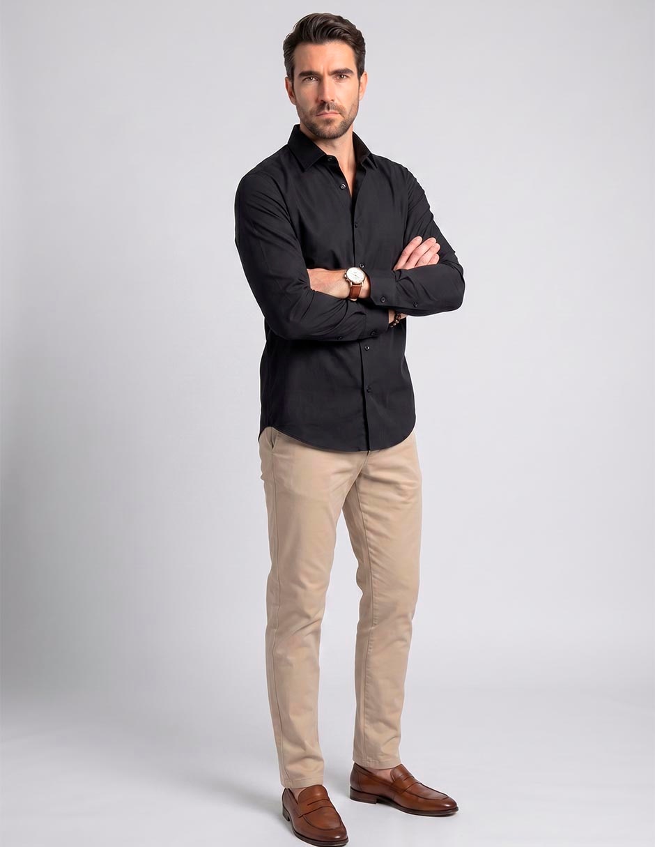 Camisa casual manga larga para hombre 3