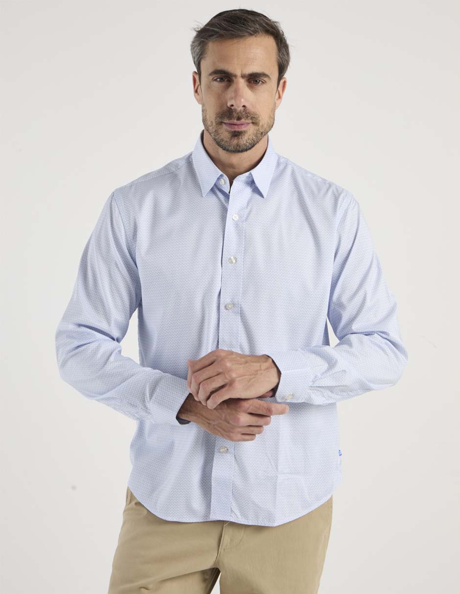 Camisa casual Haggar de algodón manga larga para hombre