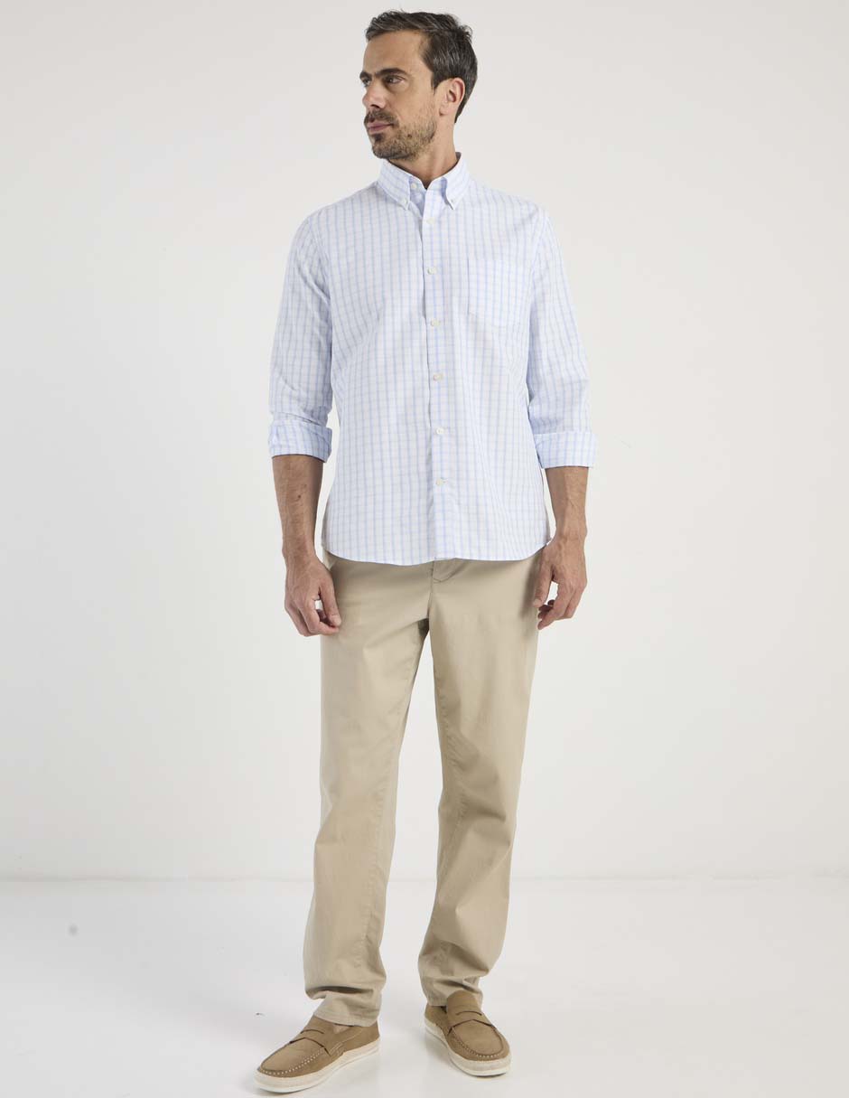 Camisa casual manga larga para hombre 4