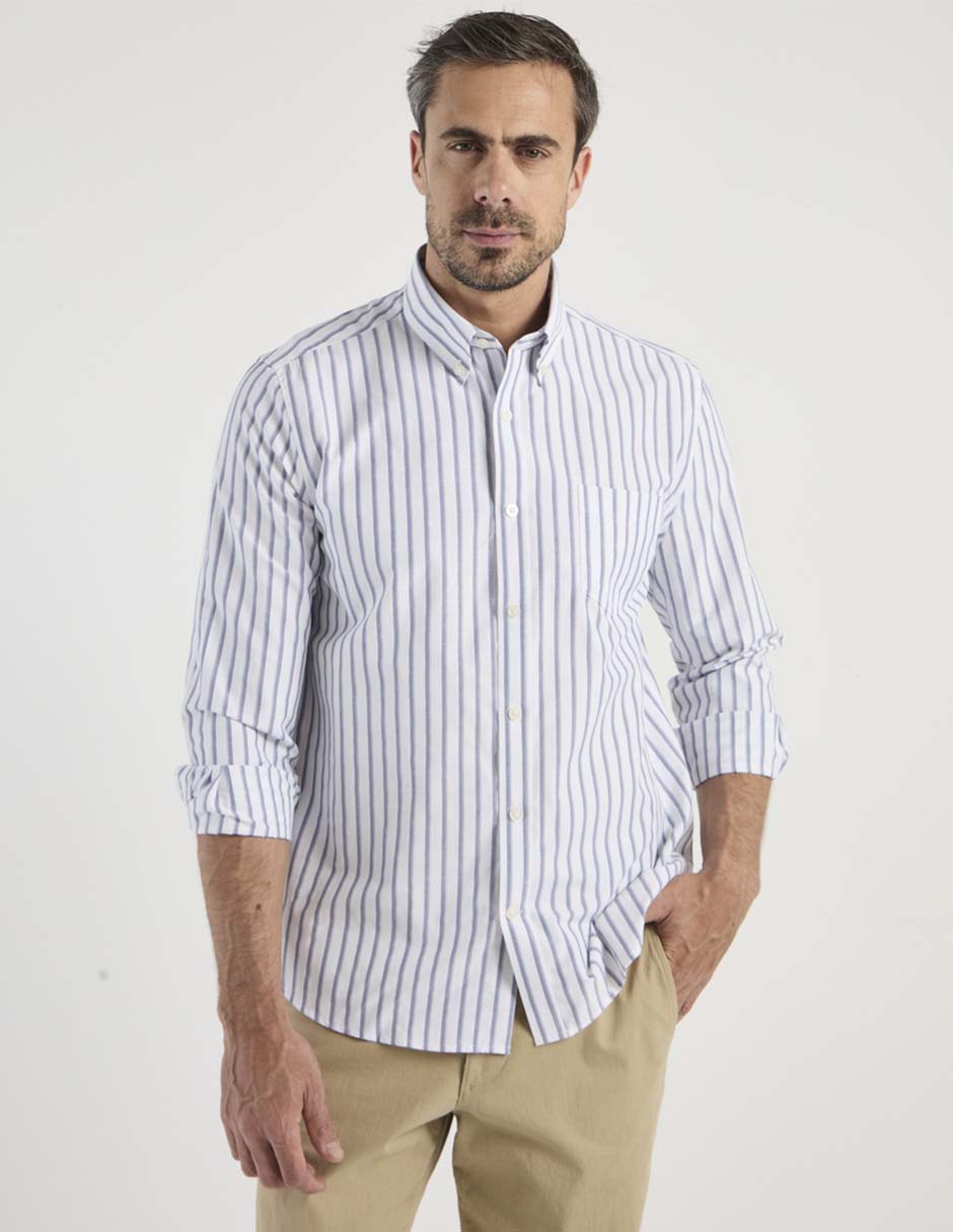 Camisa casual Haggar manga larga para hombre