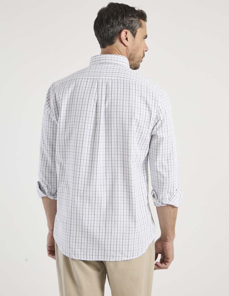 Camisa casual haggar manga larga para hombre