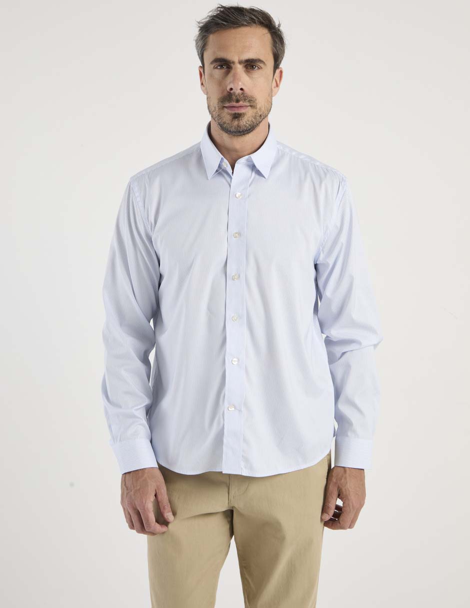 Camisa casual manga larga para hombre 5