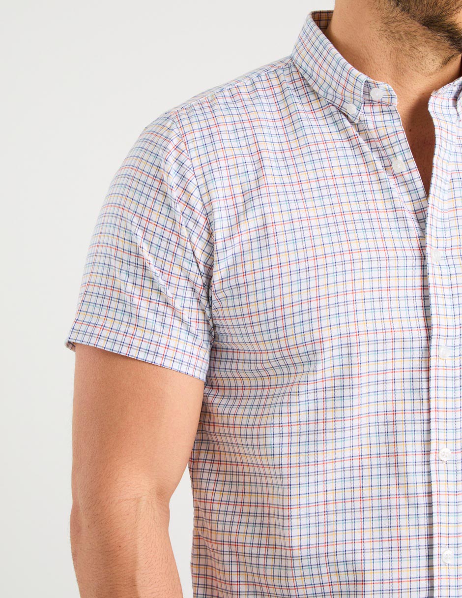Camisa casual Dioro de algodón manga corta para hombre
