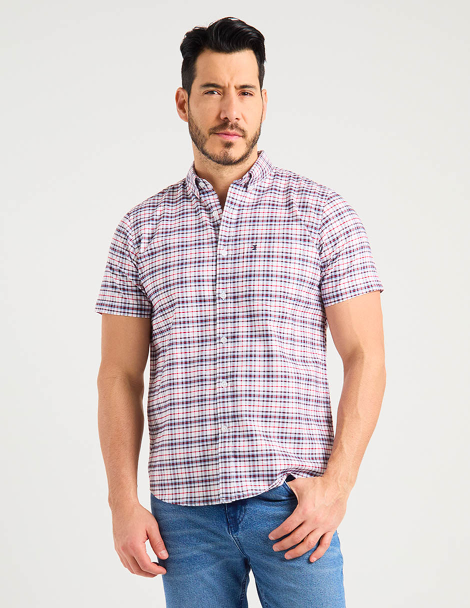 Camisa casual de algodón manga corta para hombre 7