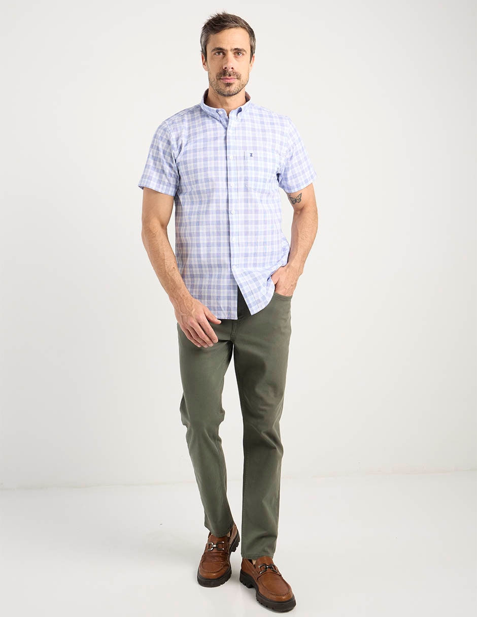 Camisa casual de algodón manga corta para hombre 8