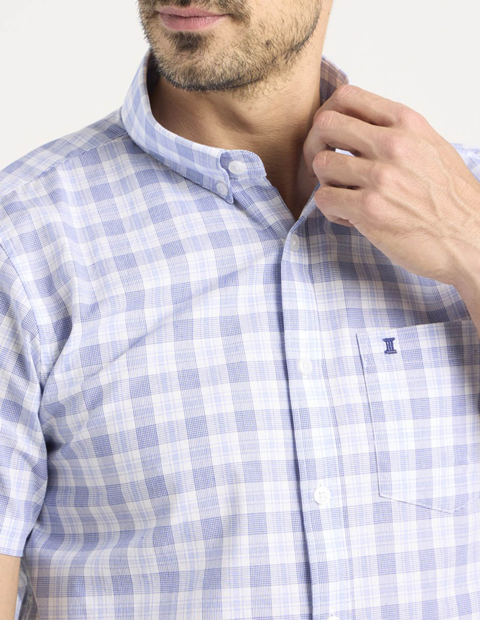 Camisa casual de algodón manga corta para hombre 9