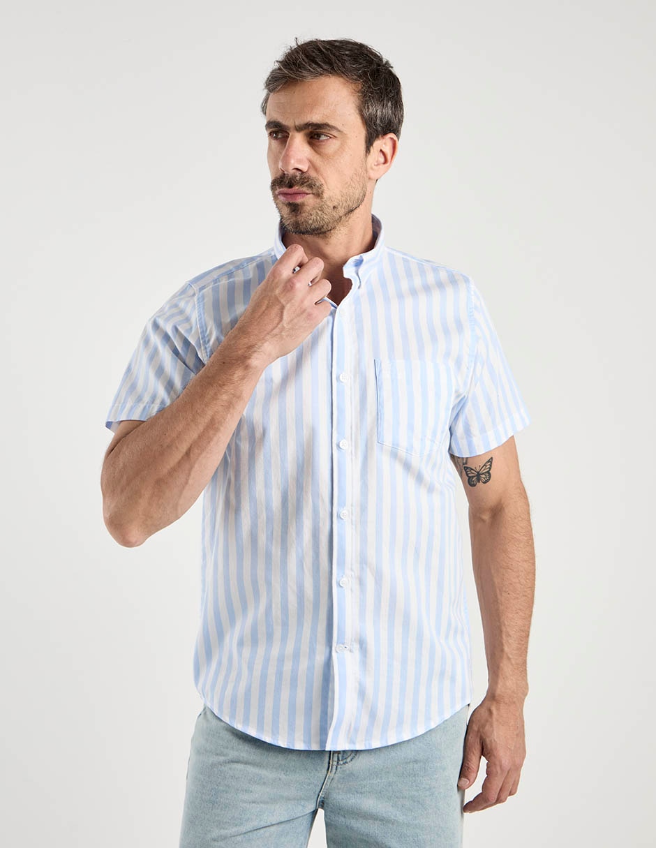 Camisa casual Dioro de algodón manga corta para hombre