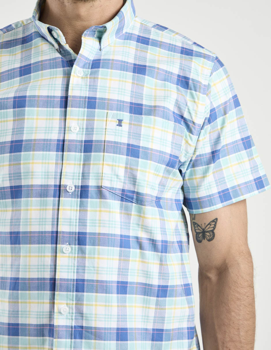 Camisa casual de algodón manga corta para hombre 10