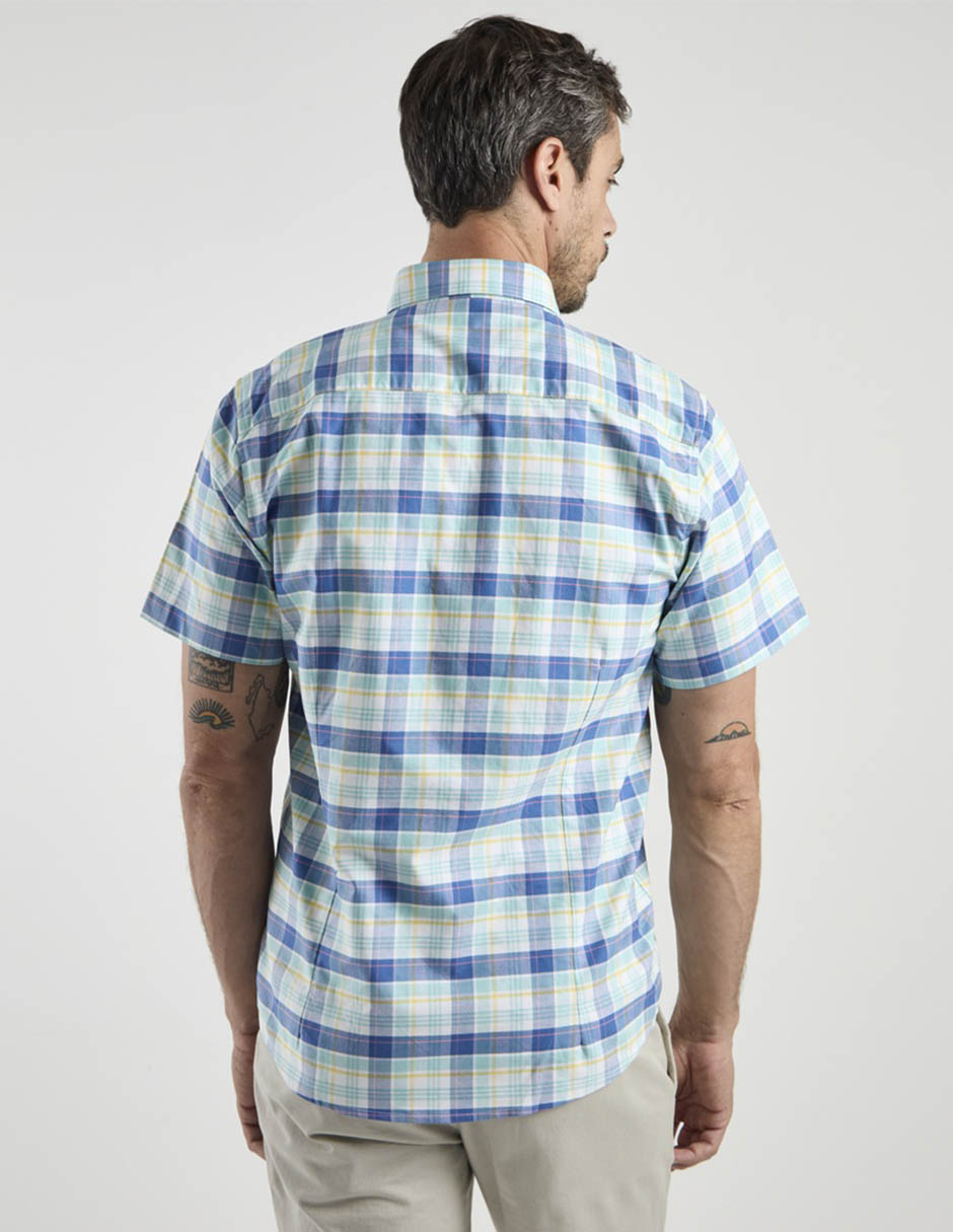 Camisa casual de algodón manga corta para hombre 11