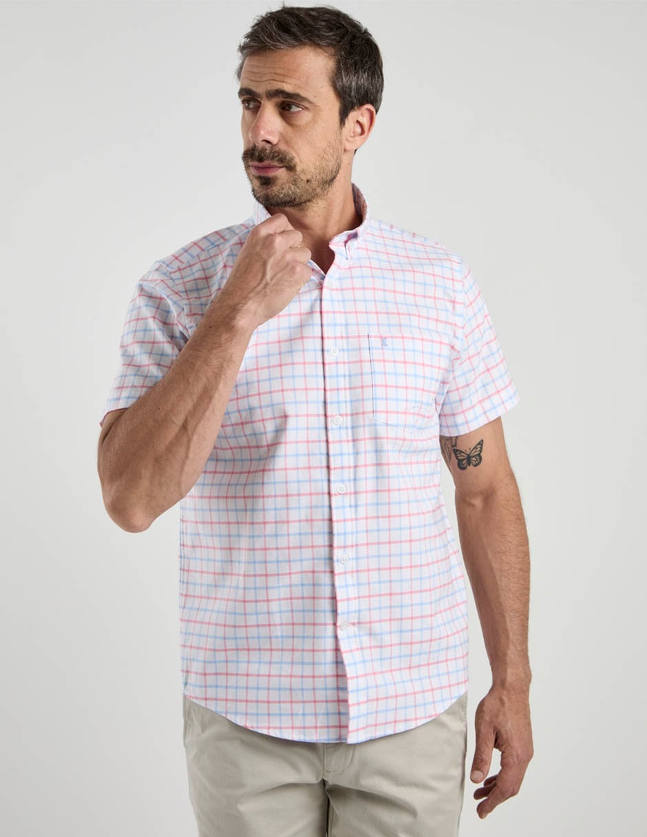 Camisa casual Dioro de algodón manga corta para hombre