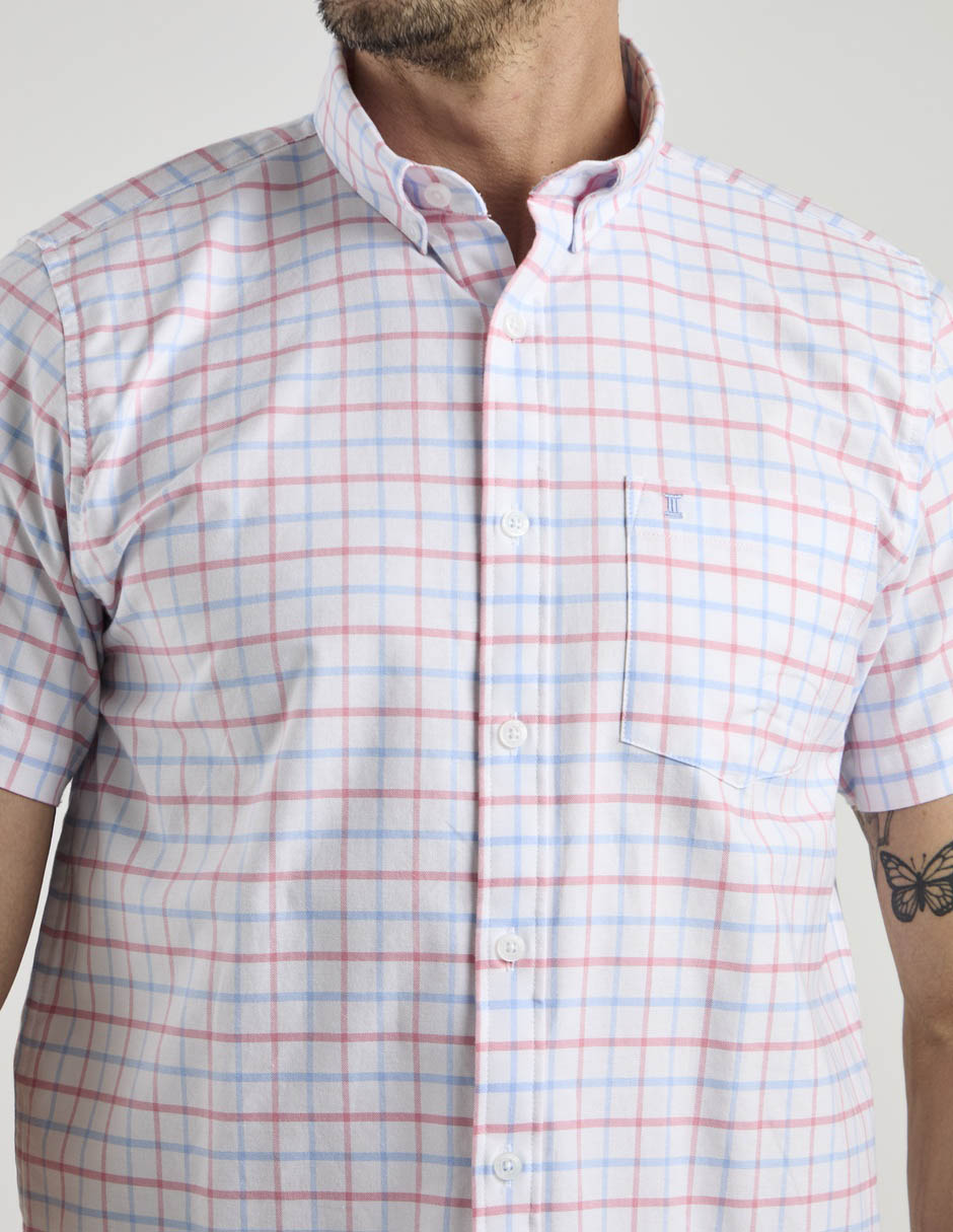 Camisa casual Dioro de algodón manga corta para hombre