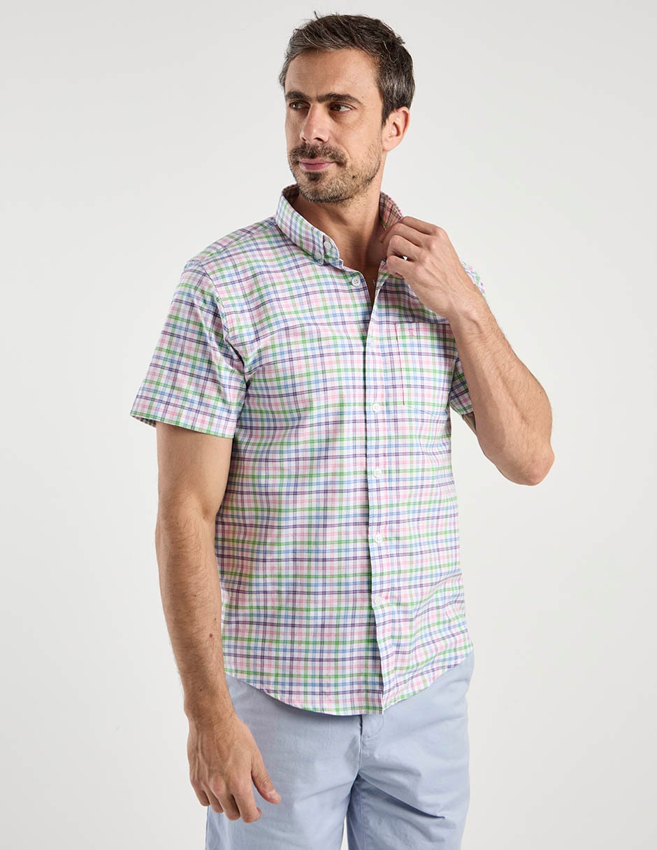 Camisa casual de algodón manga corta para hombre 1
