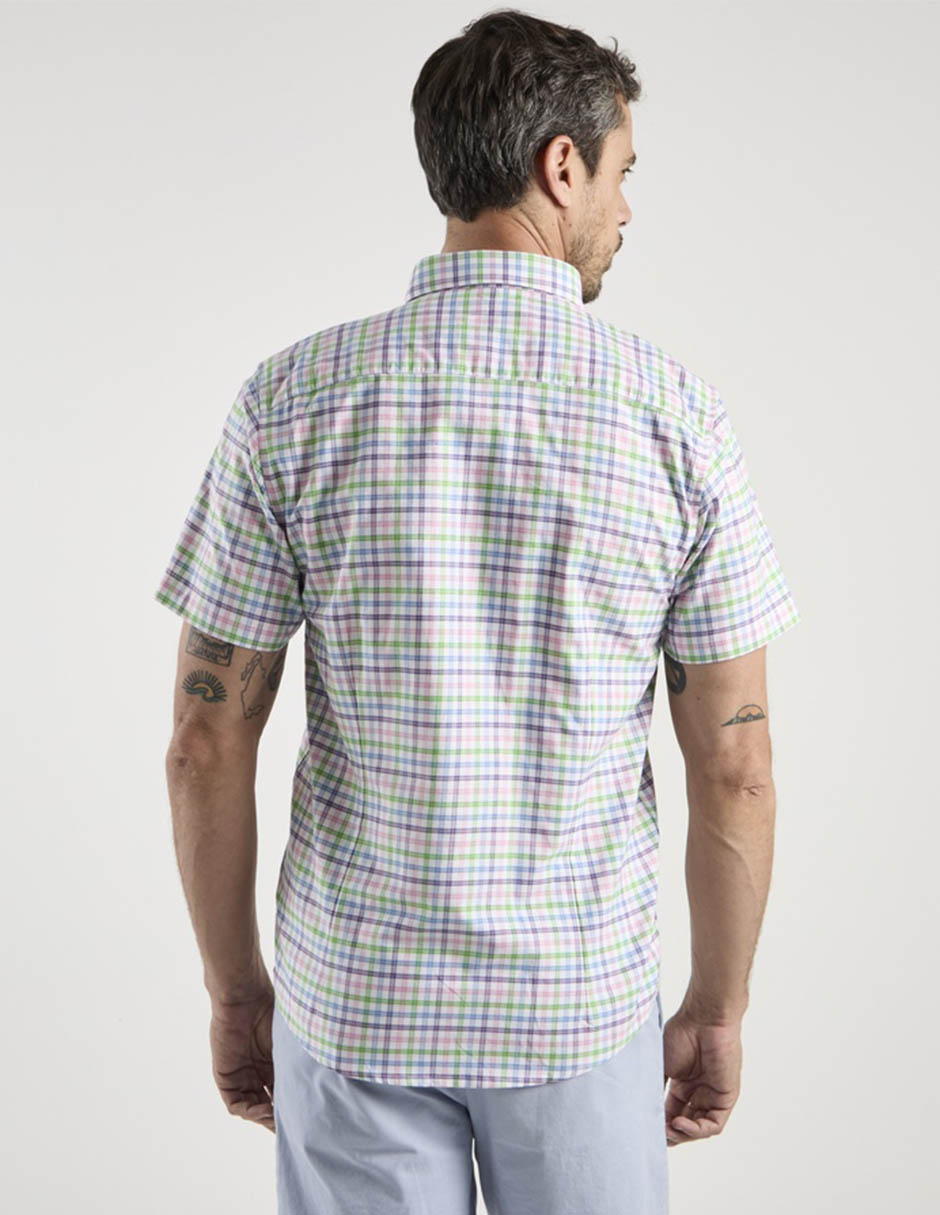 Camisa casual de algodón manga corta para hombre 11