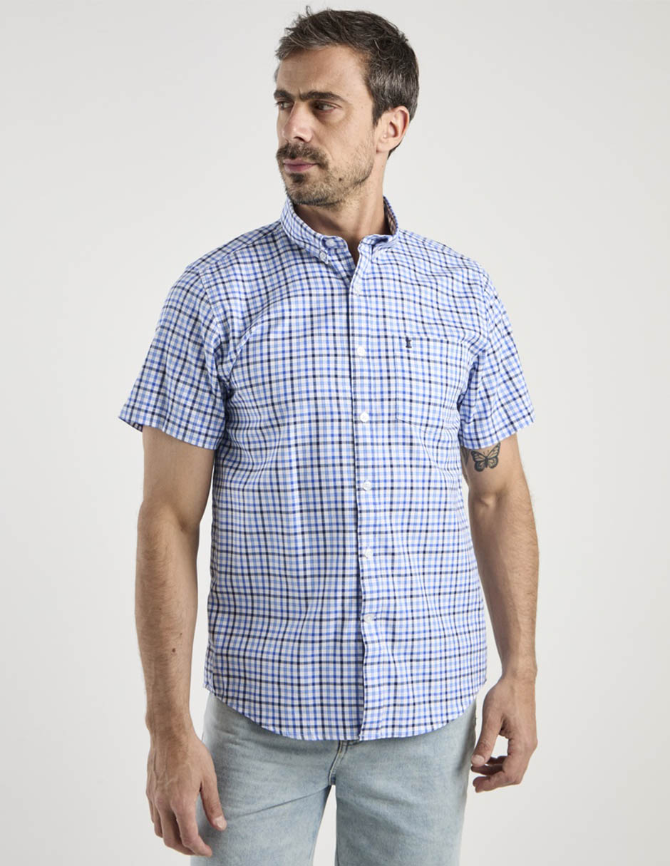 Camisa casual de algodón manga corta para hombre 7