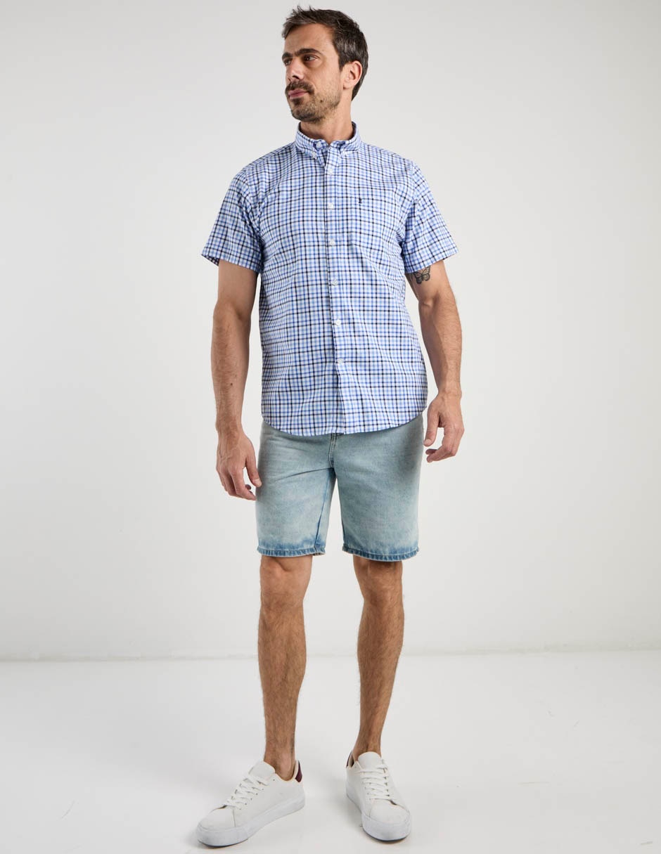 Camisa casual de algodón manga corta para hombre 8