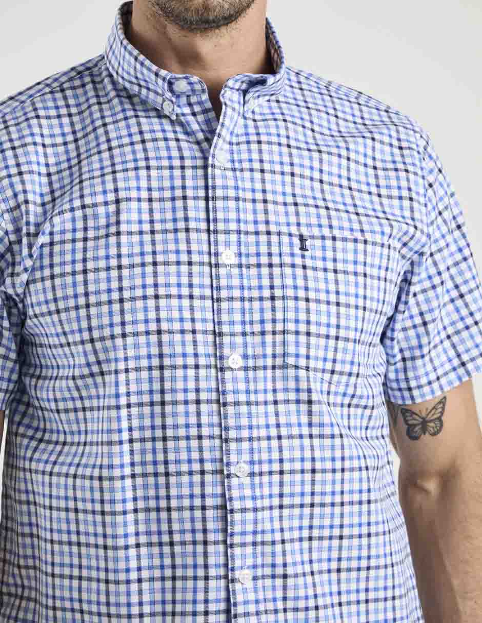 Camisa casual de algodón manga corta para hombre 9