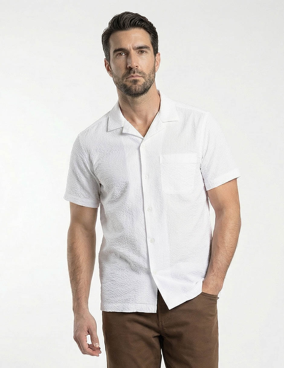 Camisa casual Dioro de algodón manga corta para hombre