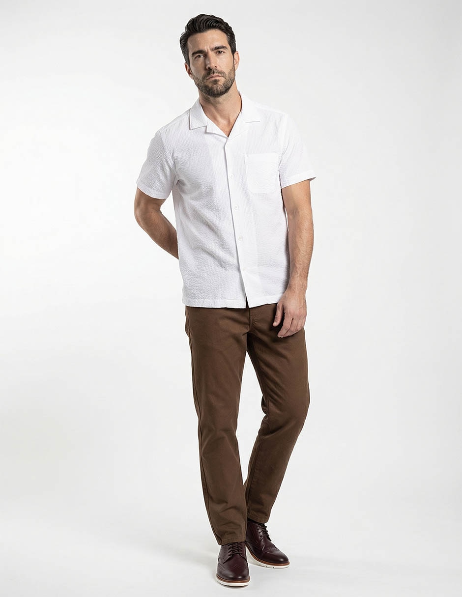 Camisa casual Dioro de algodón manga corta para hombre