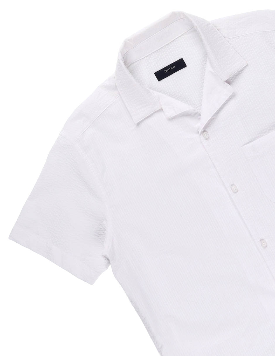 Camisa casual Dioro de algodón manga corta para hombre