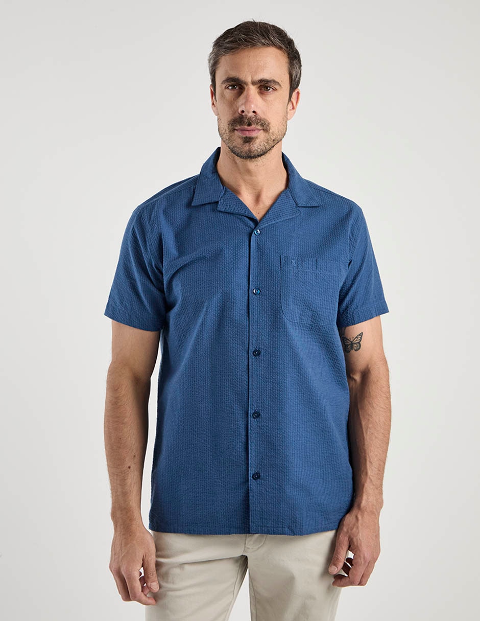 Camisa casual Dioro de algodón manga corta para hombre