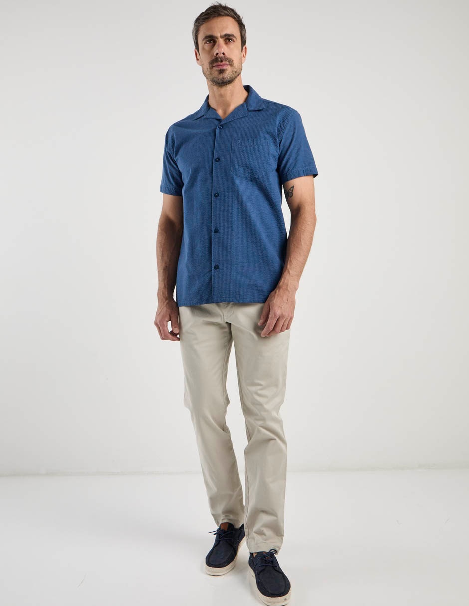 Camisa casual Dioro de algodón manga corta para hombre
