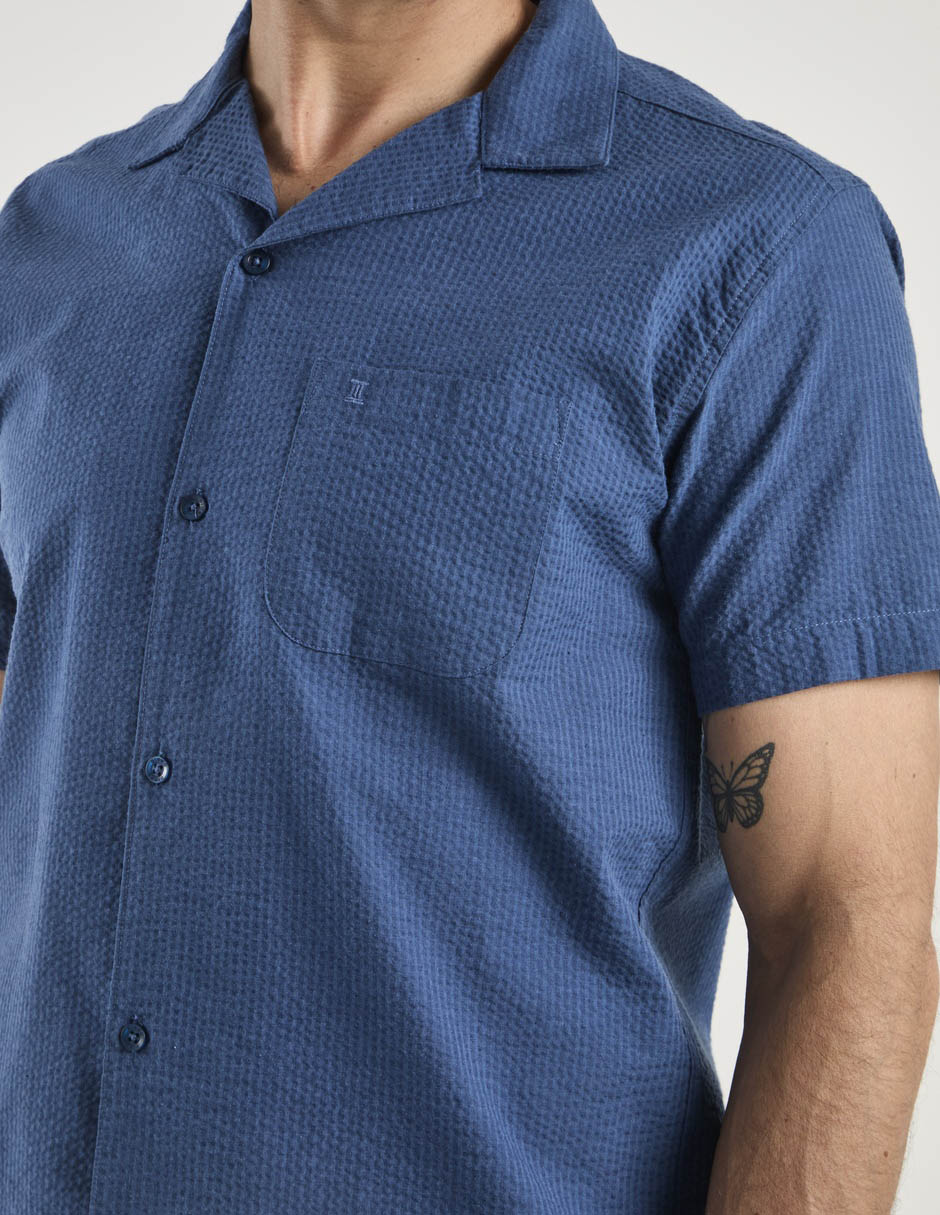 Camisa casual Dioro de algodón manga corta para hombre