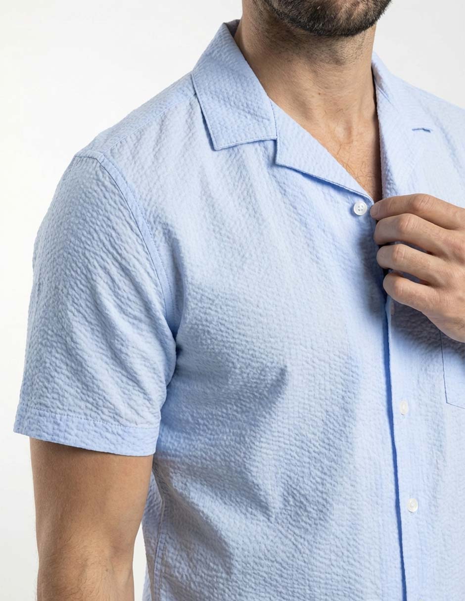 Camisa casual de algodón manga corta para hombre 8