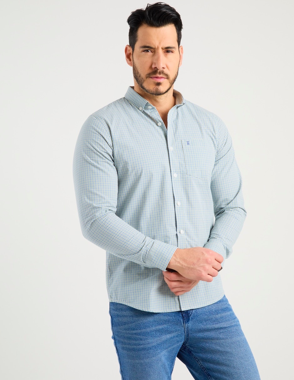 Camisa casual de algodón manga larga para hombre 1