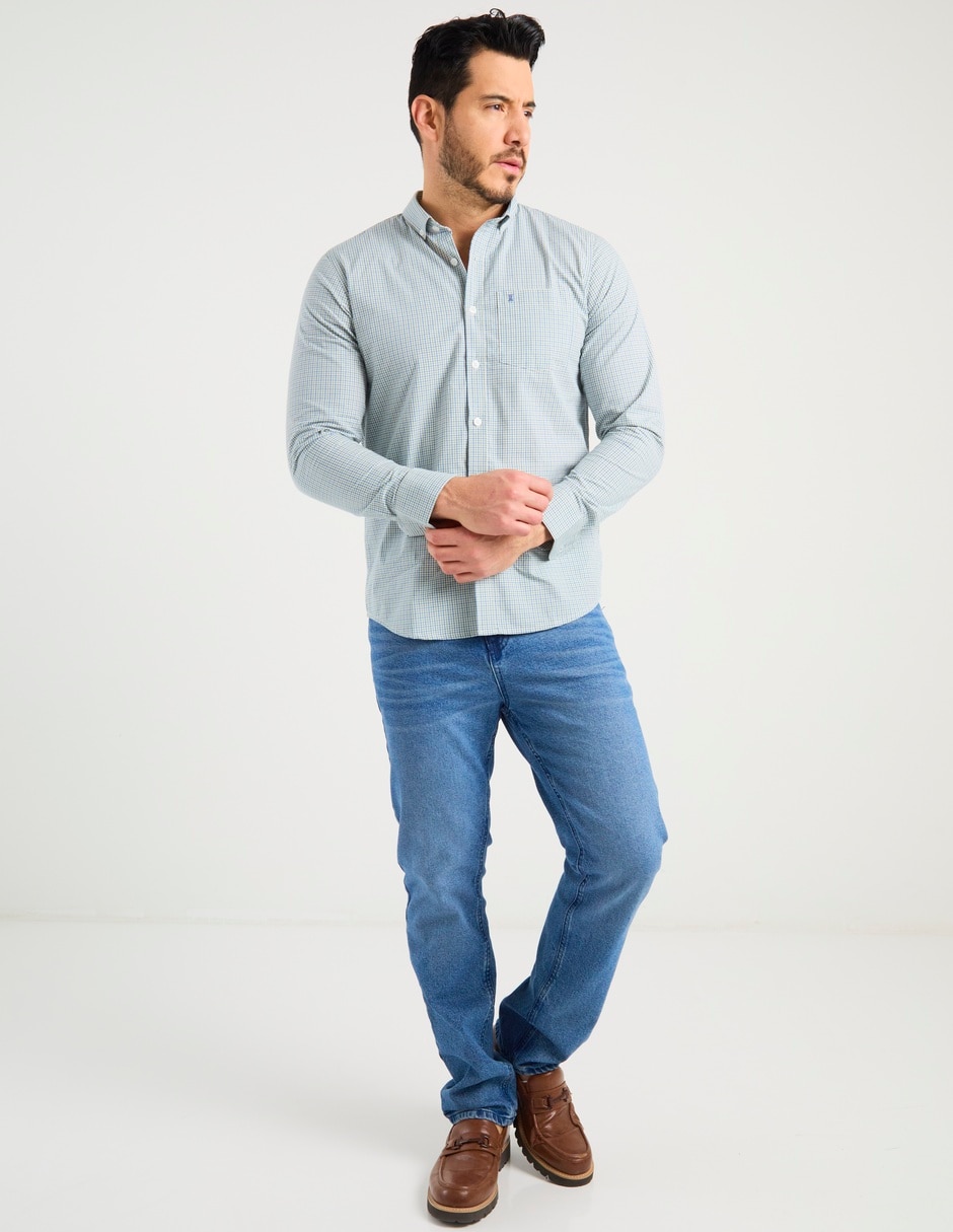 Camisa casual de algodón manga larga para hombre 8