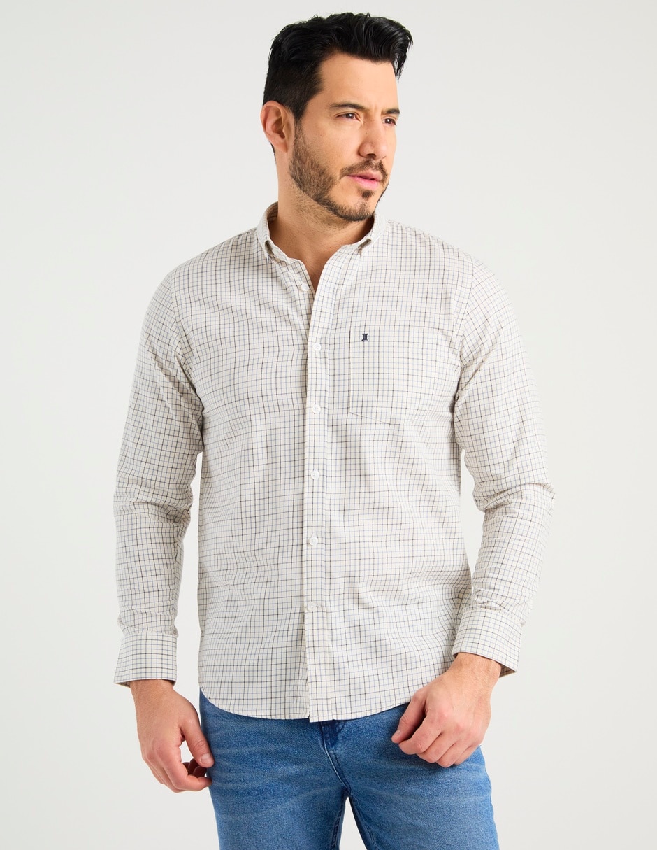 Camisa casual algodón manga larga para hombre 7