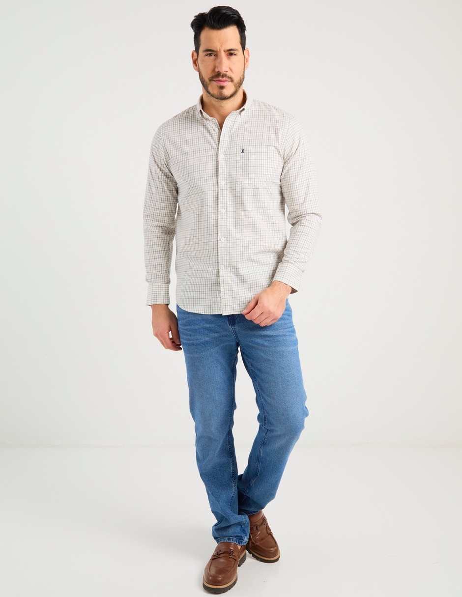 Camisa casual algodón manga larga para hombre 8