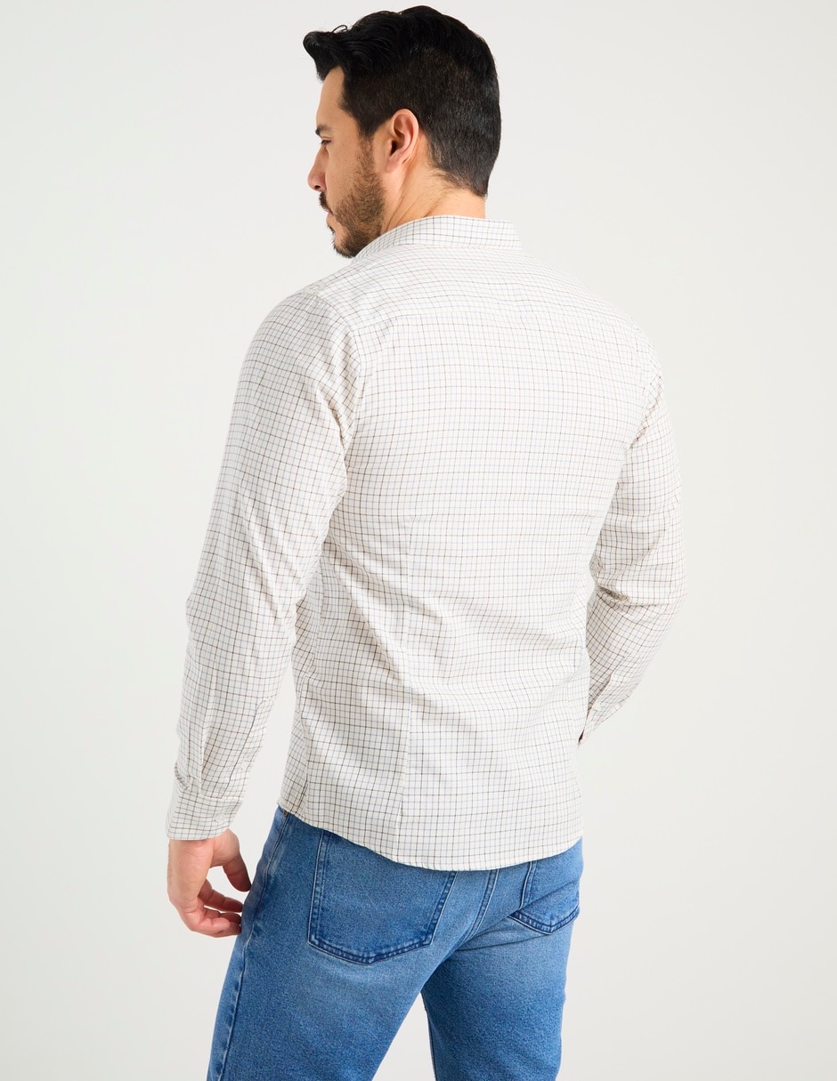 Camisa casual algodón manga larga para hombre 11