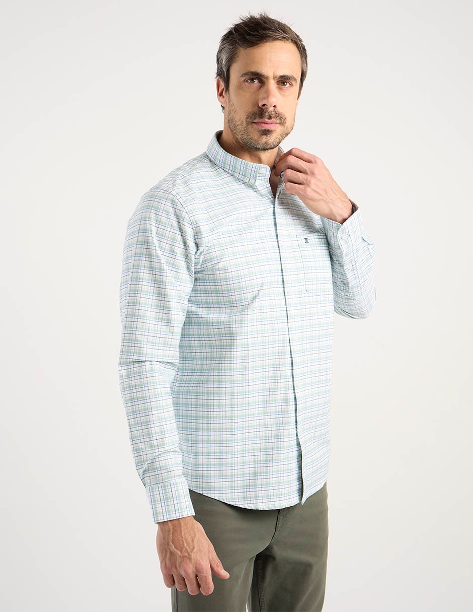 Camisa casual de algodón manga larga para hombre 7